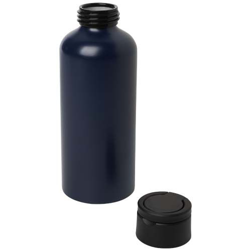 Trinity butelka na wodę z aluminium z recyklingu z certyfikatem RCS, z pokrywką RPET 600 ml Navy Blue 10081555 (4)