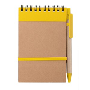 Notatnik (70 kartek) z długopisem żółty