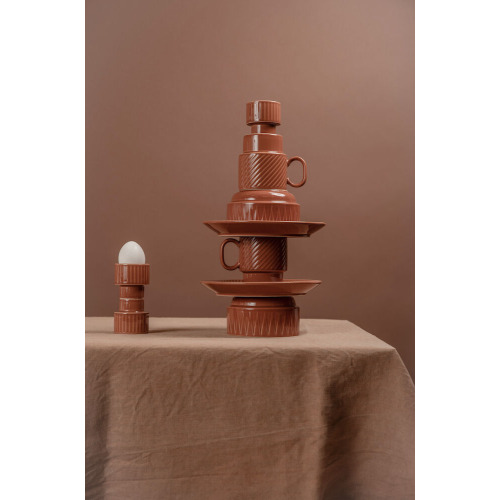 Kubek do kawy COFFEE & MORE 2-szt, terracotta Ceglany 5018373- (3)