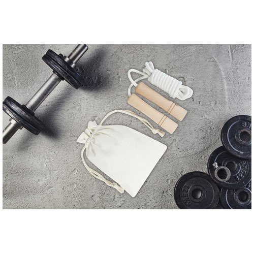 Skakanka drewniana Denise w bawełnianym woreczku Złamana biel 12702002 (5)