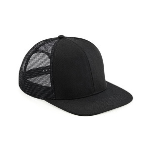 Czapka Truckerka 6 panelowa Poliester Twill Siatka - Black & Black