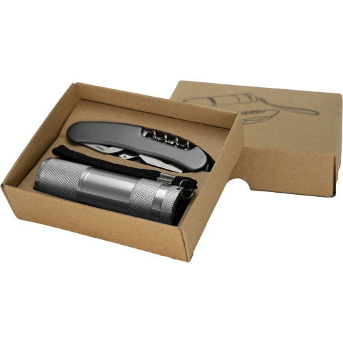 Zestaw latarka i scyzoryk DOVER Szary 337207 