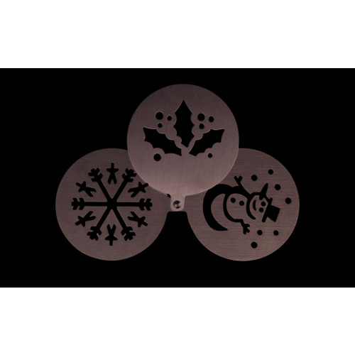 Metalowe szablony do kawy Srebrny mat CX1388-16 (7)