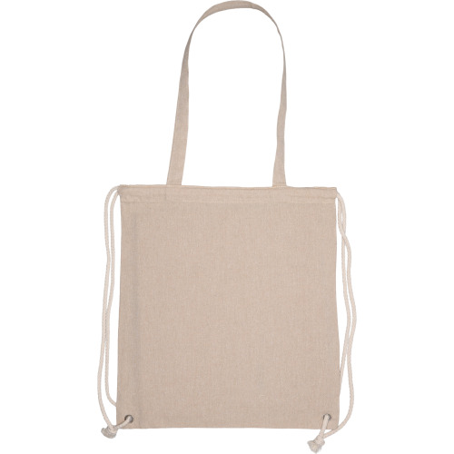Torba bawełniana z długimi uszami z recyklingu 140 g/m2 ADDISON Beżowy 254306 