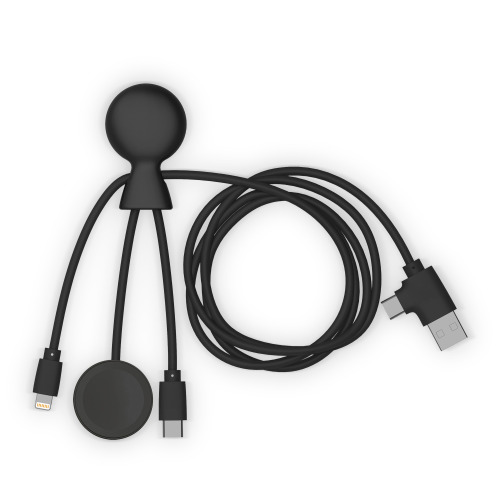 Xoopar Mr. Bio Long, wielofunkcyjny kabel do Apple i Samsung Watch,1 metr Czarny LT41031-N0002 