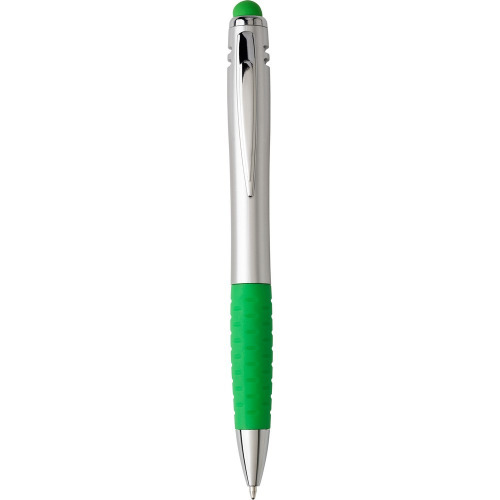 Długopis, touch pen z lampką jasnozielony V1796-10 (2)