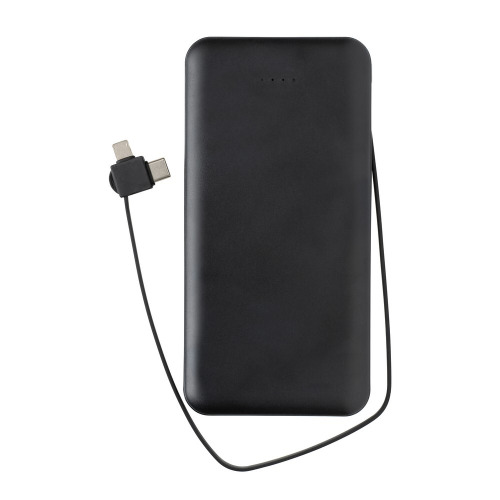 Power bank 10000 mAh Lockhart, zintegrowane kable Czarny P322.431 (4)