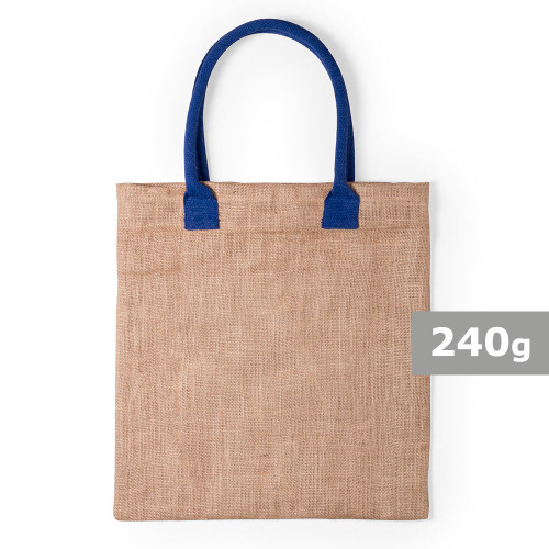 Torba z juty na zakupy, bawełniane uchwyty Granatowy V0533-04 