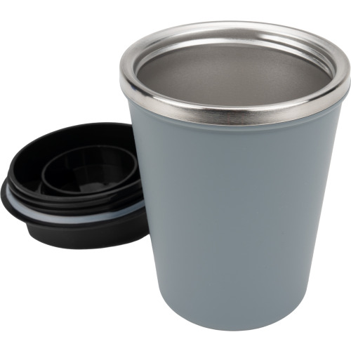 Kubek termiczny 350 ml z powłoką z recyklingu METODY Szary 8496207 (2)
