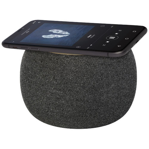 Ecofiber głośnik Bluetooth® z bambusa/RPET i bezprzewodowa ładowarka indukcyjna Piasek pustyni 12431806 (5)