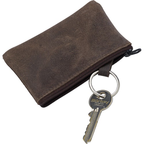 Skórzane etui na klucze, portmonetka, brelok do kluczy brązowy V0041-16 (3)