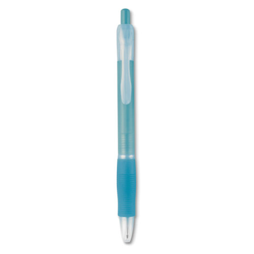 Długopis z gumowym uchwytem przezroczysty błękitny KC6217-52 