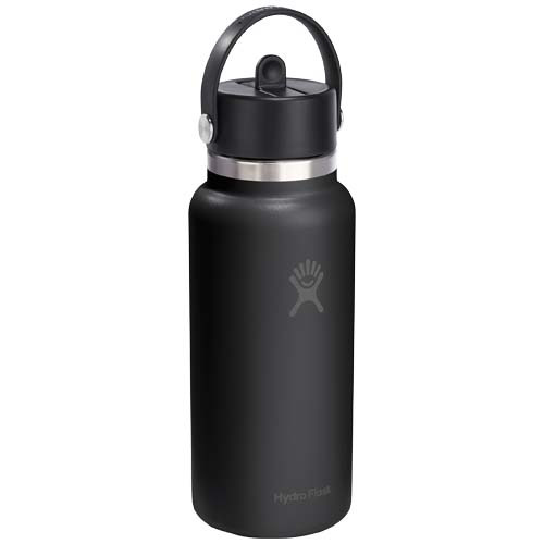 Hydro Flask Wide Mouth 946 ml – termoizolowana butelka na wodę ze stali nierdzewnej, z nakrętką ze słomką Biały 10099201 