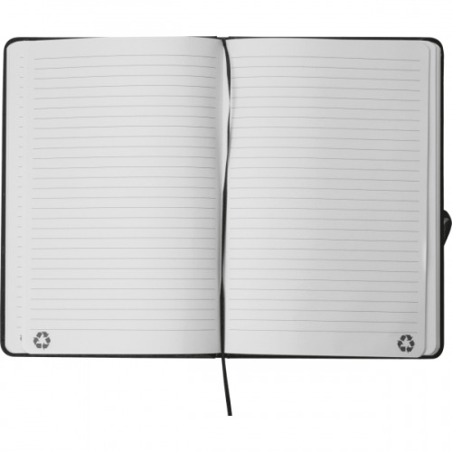 Notatnik A5 w linie z materiałów z recyklingu DOMINIK Czarny 2526103 (6)