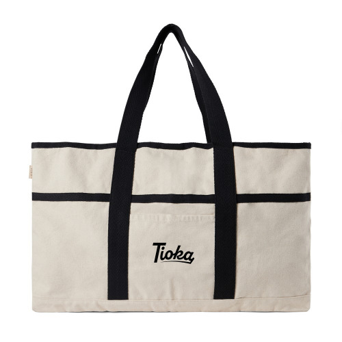 Torba plażowa VINGA Volonne AWARE™, płótno z recyklingu Czarny VG537-02 (1)