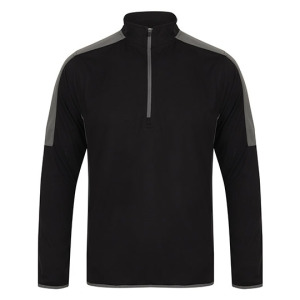 Bluza Sportowa Poliestrowa 1 4 Zip - Black & Red