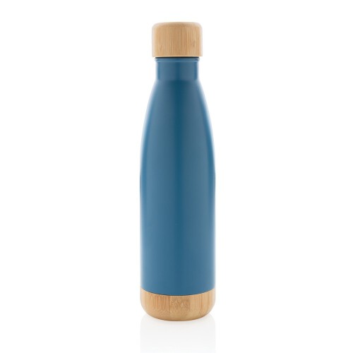 Butelka termiczna 700 ml, bambusowy element niebieski P436.795 (1)