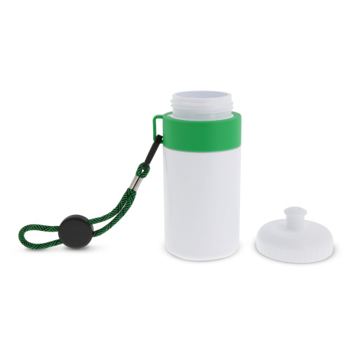 Bidon Sportowy Z Obwódka I Kolorowym Sznurkiem 500ml Biały / zielony LT98785-N0131 (2)