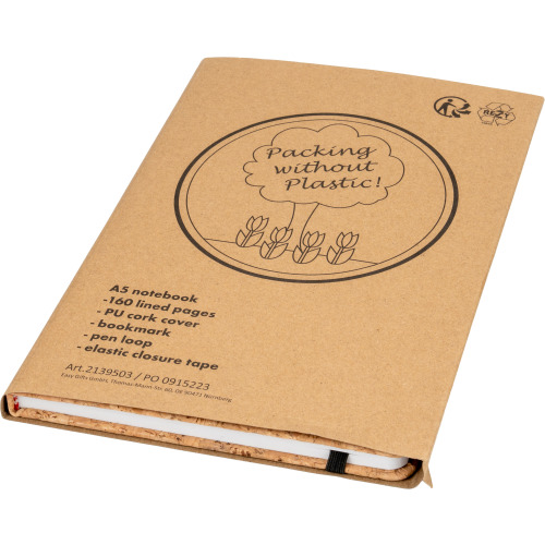 Notes A5 z elementami z korka NANTES Czerwony 139505 (6)