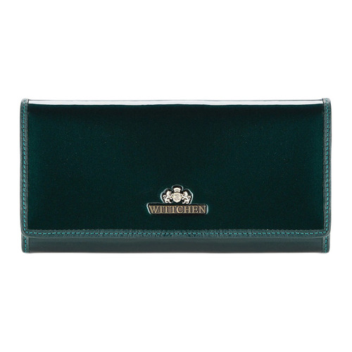 Damski portfel WITTCHEN ze skóry lakierowany poziomy Zielony WITT25-1-075 