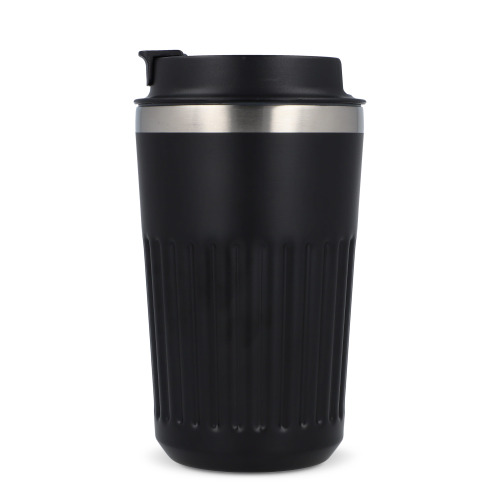 Termos na kawę ze stali nierdzewnej pochodzącej z recyklingu, 400 ml Czarny LT98698-N0002 (8)