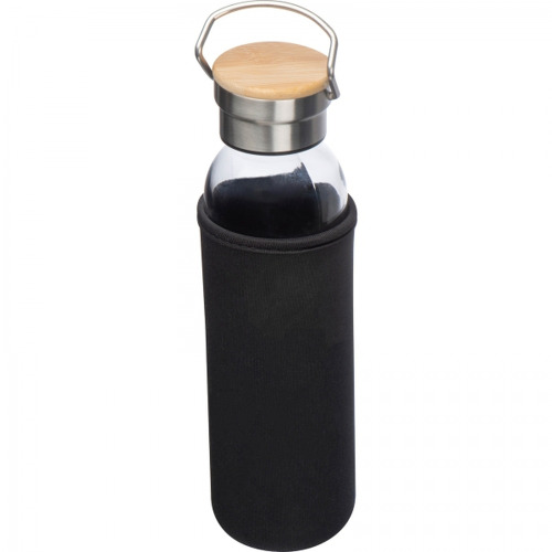 Butelka szklana z pokrowcem 600 ml RAMONA Czarny 6318103 (1)