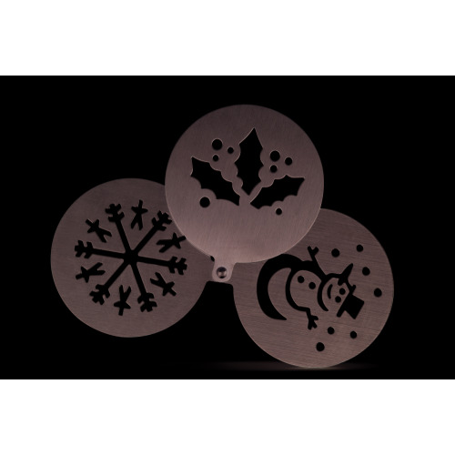 Metalowe szablony do kawy Srebrny mat CX1388-16 (4)