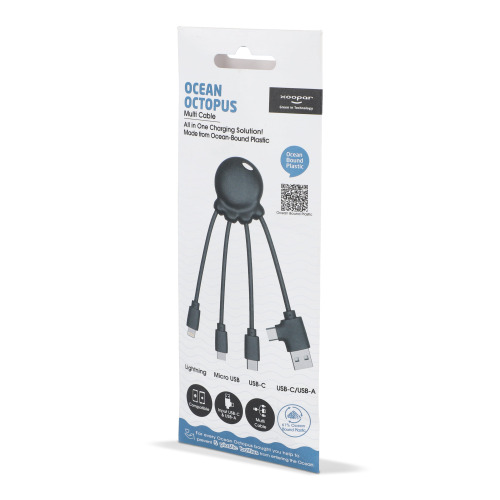 4009| Xoopar Eco Octopus Kabel do ładowania Ocean Bound Plastic Czarny LT41023-N0002 (3)