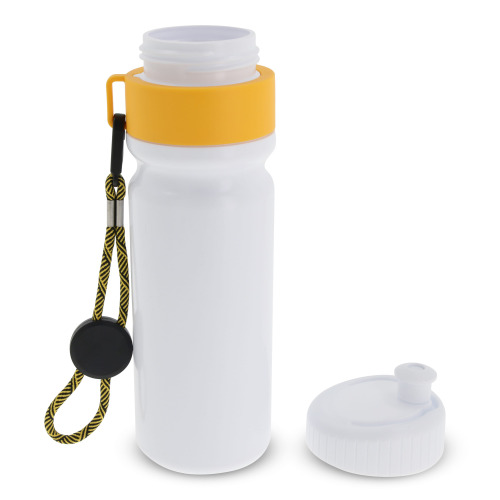 Bidon Sportowy Z Obwódka I Kolorowym Sznurkiem 750ml Biały / żółty LT98736-N0141 (3)