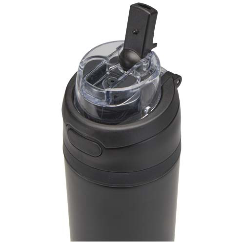 Bidon na wodę Theron 800 ml z jednowarstwowej stali nierdzewnej pochodzącej z recyklingu, certyfikowanej zgodnie z RCS, z pok Czarny 10095190 (6)