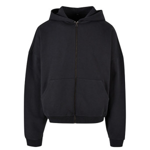 Bluza z Kapturem Oversize Bawełniana z Zamkiem