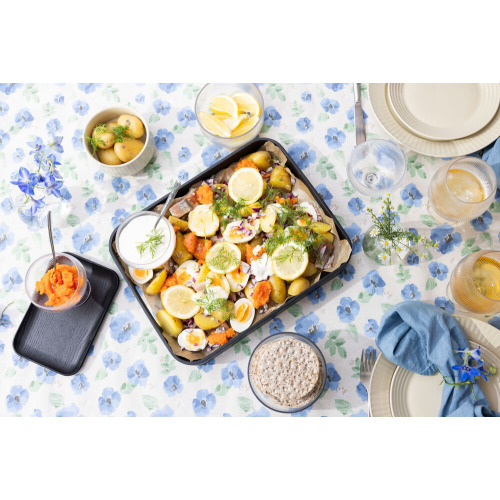 EDEN OBRUS WOSKOWANY, NIEBIESKI MIX Niebieski 5018601- (8)