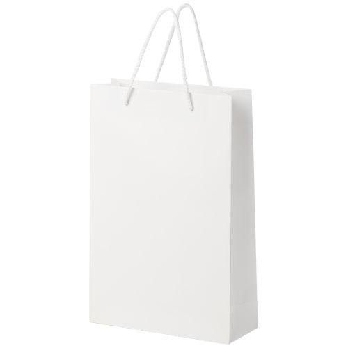 Ręcznie robiona torba z papieru integra z plastikowymi uchwytami – 24 x 9 x 36 cm Biały 1ZB01001 (3)