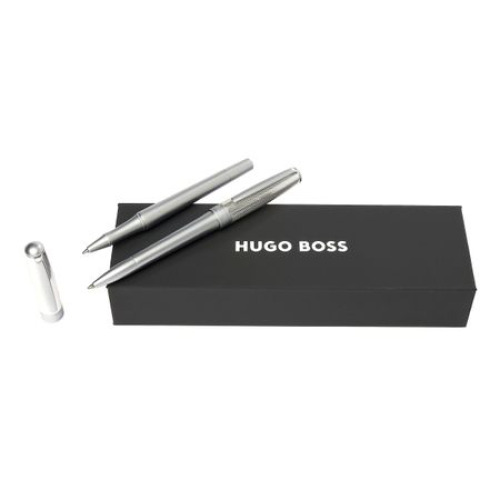 Zestaw upominkowy Hugo Boss pióro kulkowe i długopis - HSY4874C + HSY4875C Srebrny HPBR487C 