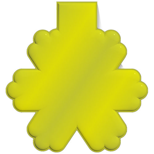RFX™ reflective odblaskowy magnes z TPU w kształcie płatka śniegu  Neonowy żółty 1PR06813 
