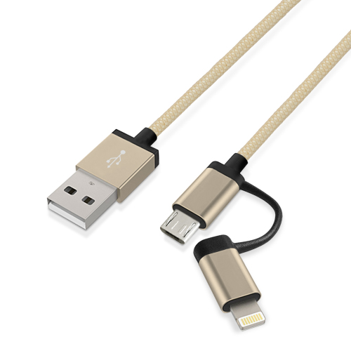 Aluminiowy 1m kabel do transferu danych złoty EG 009598 (1)