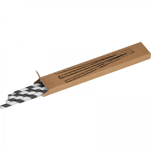 Słomki do napojów tekturowe 10 szt. LINA Czarny 8119103 