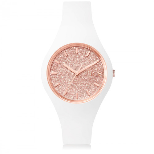 ICE glitter-White rose-gold-Small Biały IGT509NS 