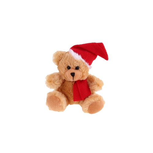 Clarence, pluszowy miś świąteczny brązowo-czerwony HE291-56 