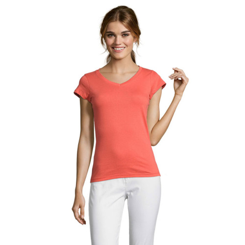 MOON Damski T-SHIRT 150g Koral S11388-CO-S 