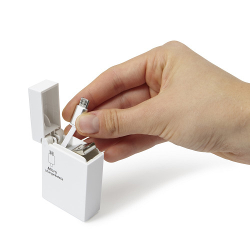 Wysuwany kabel USB/micro USB Biały V3584-02 