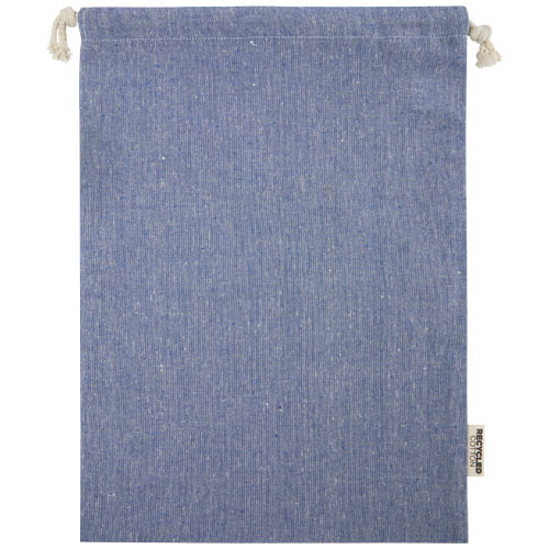 Pheebs torba na prezent z bawełny z recyklingu o gramaturze 150 g/m² i z certyfikatem GRS, duża o pojemności 4 l Niebieski melanż 12067250 (3)