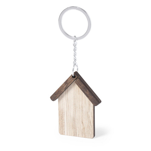 Drewniany brelok do kluczy "domek" Neutralny V0910-00 (1)