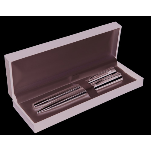 Metalowy długopis i cienkopis Srebrny błyszczący KC6615-17 (2)