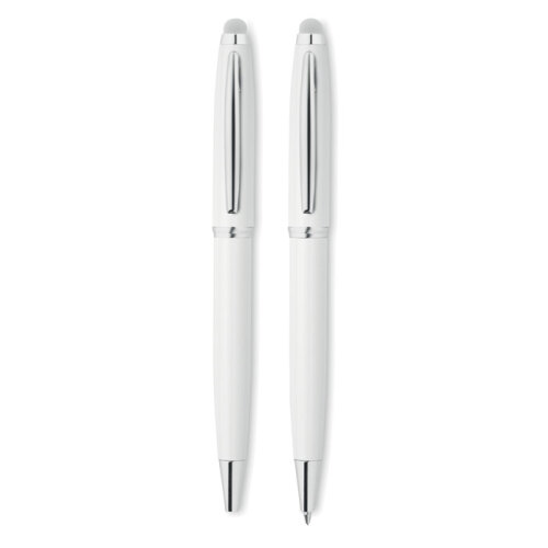 Zestaw: aluminiowy długopis z biały MO8758-06 