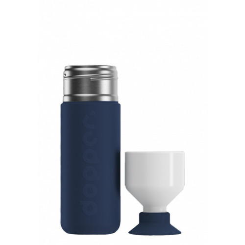 Butelka termiczna ze słomką Dopper Insulated (580 ml) - Blazing Black x Flip Straw - Black Granatowy DOB3391 (1)
