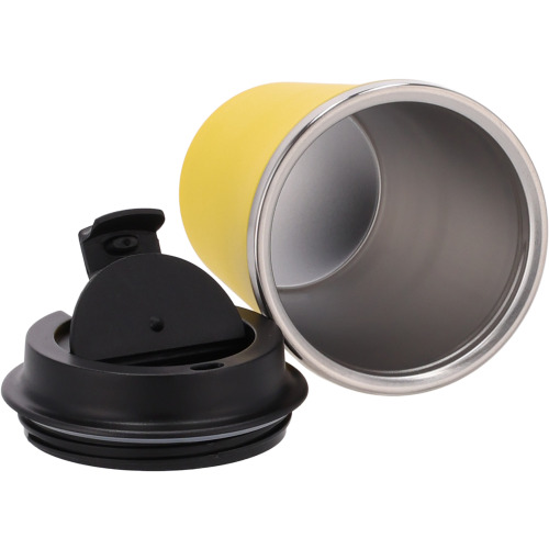 Kubek termiczny 350 ml z powłoką z recyklingu METODY żółty 8496208 (5)
