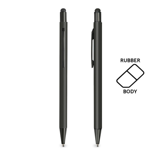 Długopis aluminiowy, gumowany, touch / Fabir Biały IP13149600 (1)