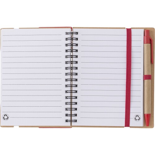 Zestaw do notatek, notatnik, długopis, linijka, karteczki samoprzylepne czerwony V2991-05 (12)