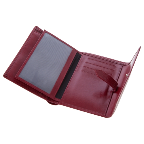 Skórzany portfel damski Mauro Conti czerwony V4808-05 (5)